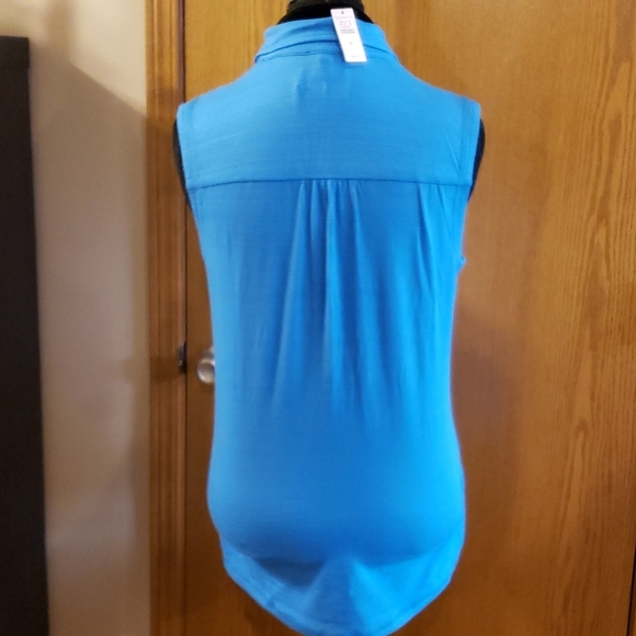 T for talbots blue sleeveless collared polo NWT 💙 - Picture 5 of 6